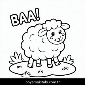 Koyunlar boyama sayfası – çocuklar için, çizgi film temalı