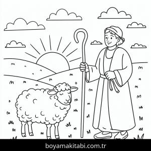 Koyunlar boyama sayfası – kolay boyama, eğitici aktivite
