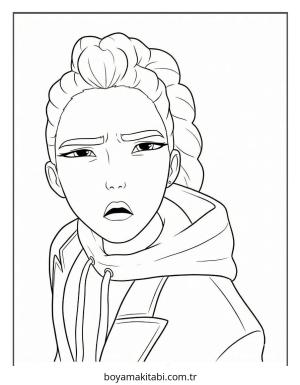 KPop Demon Hunters (10).jpg boyama sayfası – sanatsal çalışma, çocuklar için