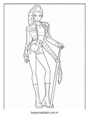 KPop Demon Hunters (18).jpg boyama sayfası – kolay boyama, eğitici aktivite