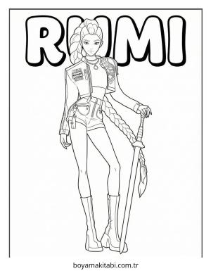 KPop Demon Hunters (25).jpg boyama sayfası – eğitici aktivite, yaratıcılık