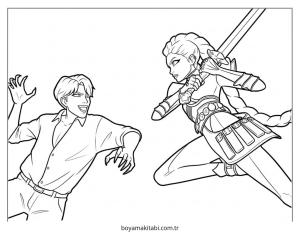 KPop Demon Hunters (26).jpg boyama sayfası – el becerilerini geliştirir, boyama çalışması