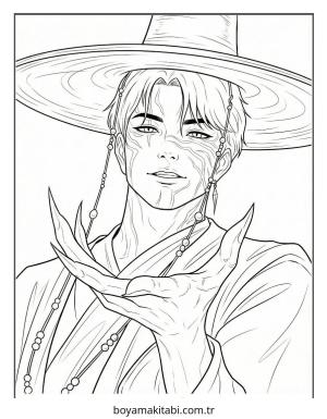 KPop Demon Hunters (43).jpg boyama sayfası – sevimli karakter, sanatsal çalışma