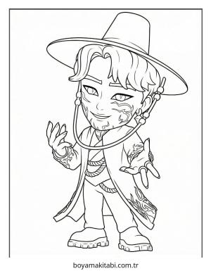 KPop Demon Hunters (44).jpg boyama sayfası – çizgi film temalı, basit çizim