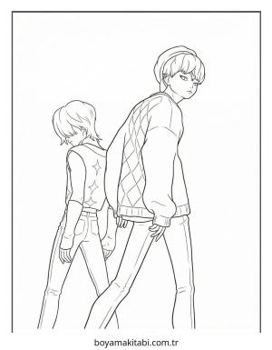 KPop Demon Hunters (78).jpg boyama sayfası – kolay boyama, eğitici aktivite