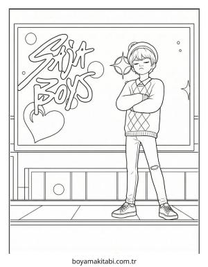 KPop Demon Hunters (79).jpg boyama sayfası – eğlenceli etkinlik, el becerilerini geliştirir