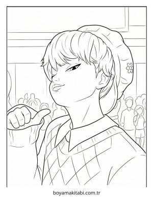 KPop Demon Hunters (83).jpg boyama sayfası – sevimli karakter, sanatsal çalışma