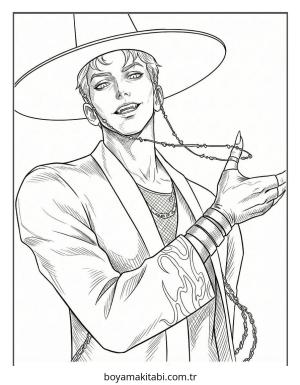 KPop Demon Hunters (96).jpg boyama sayfası – PDF indir, sevimli karakter