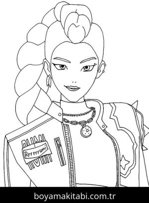 KPop Demon Hunters boyama sayfası – evde etkinlik, ücretsiz yazdır