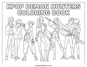 KPop Demon Hunters boyama sayfası – eğitici aktivite, yaratıcılık