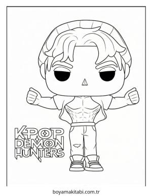 KPop Demon Hunters boyama sayfası – kolay boyama, eğitici aktivite