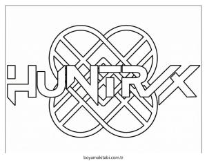 KPop Demon Hunters boyama sayfası – çocuk aktivitesi, PDF indir