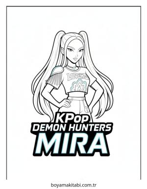 KPop Demon Hunters boyama sayfası – kolay boyama, eğitici aktivite