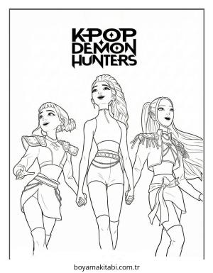 KPop Demon Hunters boyama sayfası – yaratıcılık, eğlenceli etkinlik