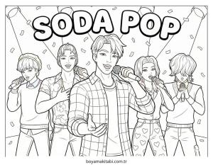 KPop Demon Hunters boyama sayfası – sanatsal çalışma, çocuklar için
