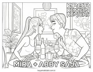 KPop Demon Hunters boyama sayfası – boyama çalışması, yaratıcılığı geliştirir