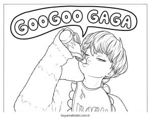 KPop Demon Hunters boyama sayfası – çocuk aktivitesi, PDF indir