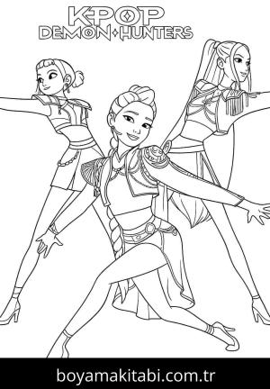 KPop Demon Hunters boyama sayfası – yaratıcılık, eğlenceli etkinlik