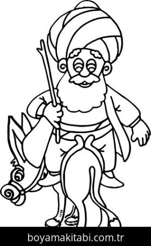 Kral Şakir boyama sayfası – renkli çizimler, okul öncesi