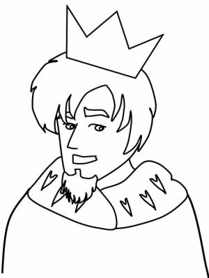 Kral boyama sayfası,  coloring page, Face King Handsome, 