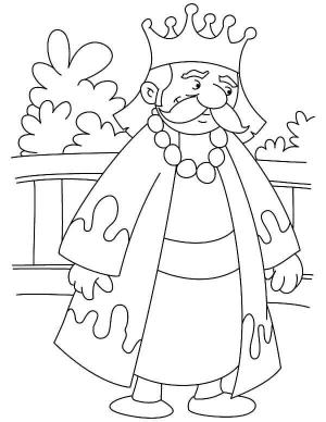 Kral boyama sayfası,  coloring page, Bahçedeki Kral, 