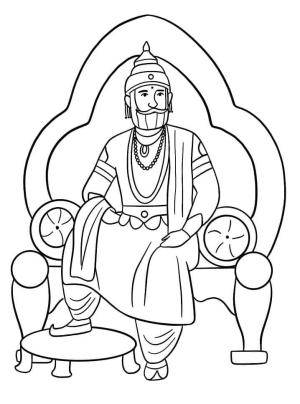 Kral boyama sayfası,  coloring page, Hint Kralı, 