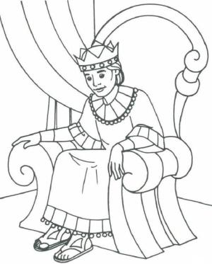 Kral boyama sayfası,  coloring page, Oturan Kral David, 