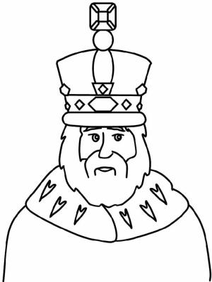 Kral boyama sayfası,  coloring page, Yaşlı Kralın Yüzü, 