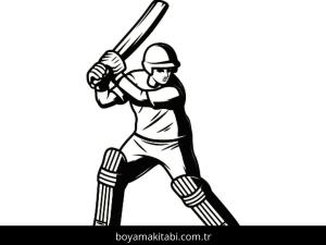 Kriket Sporu boyama sayfası – yaratıcılık, eğlenceli etkinlik