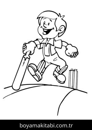 Kriket Sporu boyama sayfası – boyama çalışması, yaratıcılığı geliştirir