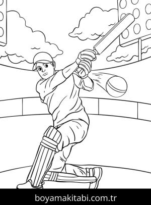 Kriket Sporu boyama sayfası – eğitici aktivite, yaratıcılık