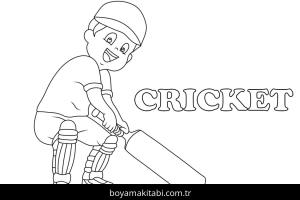 Kriket Sporu boyama sayfası – boyama çalışması, yaratıcılığı geliştirir