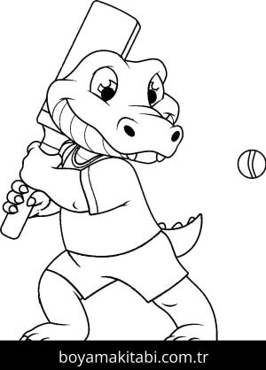 Kriket Sporu boyama sayfası – evde etkinlik, ücretsiz yazdır