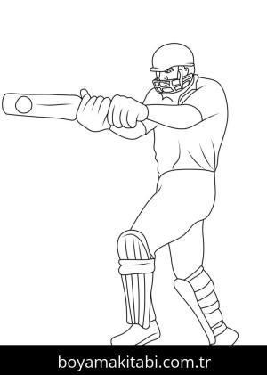 Kriket Sporu boyama sayfası – evde etkinlik, ücretsiz yazdır