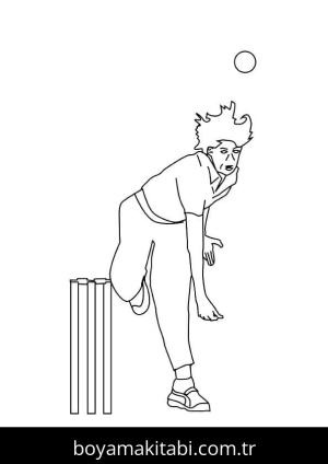 Kriket Sporu boyama sayfası – PDF indir, sevimli karakter