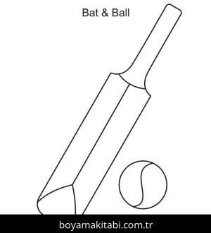 Kriket Sporu boyama sayfası – basit çizim, kolay boyama