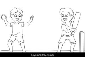 Kriket Sporu boyama sayfası – ücretsiz yazdır, boyama etkinliği