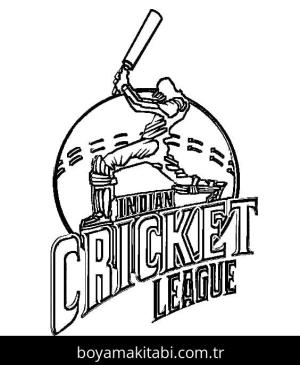 Kriket Sporu boyama sayfası – boyama etkinliği, çocuk aktivitesi