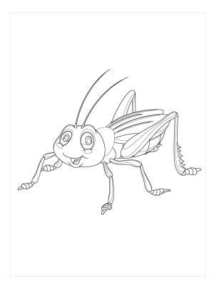 Kriket boyama sayfası,  coloring page, Kawaii Kriket, 