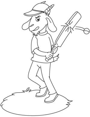 Kriket boyama sayfası,  coloring page, Keçi çalıyor Kriket, 