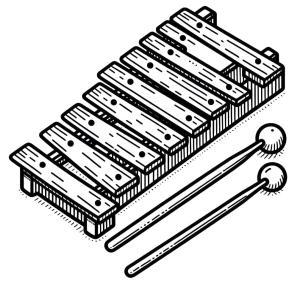 Ksilofon boyama sayfası,  coloring page, Çocuklar için ücretsiz ksilofon, 