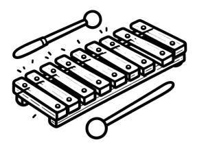 Ksilofon boyama sayfası,  coloring page, Çocuklara ksilofon ücretsiz, 