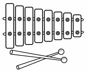 Ksilofon boyama sayfası,  coloring page, Kolay Ksilofon, 