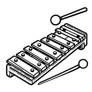 Ksilofon boyama sayfası,  coloring page, Ksilofon taslağı, 