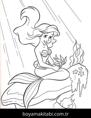 Küçük Deniz Kızı (Little Mermaid) boyama sayfası – çocuklar için, çizgi film temalı