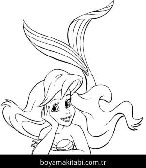 Küçük Deniz Kızı (Little Mermaid) boyama sayfası – okul öncesi, evde etkinlik