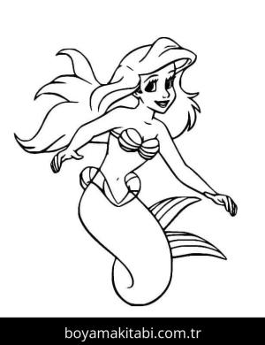 Küçük Deniz Kızı (Little Mermaid) boyama sayfası – boyama etkinliği, çocuk aktivitesi