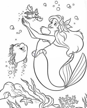 Küçük Deniz Kızı (Little Mermaid) boyama sayfası,  coloring page, Güzel Ariel Resim, 