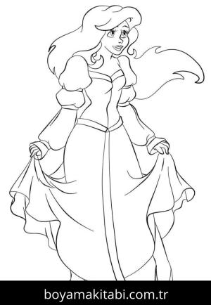 Küçük Deniz Kızı (Little Mermaid) boyama sayfası – sanatsal çalışma, çocuklar için
