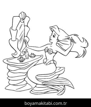 Küçük Deniz Kızı (Little Mermaid) boyama sayfası – boyama çalışması, yaratıcılığı geliştirir
